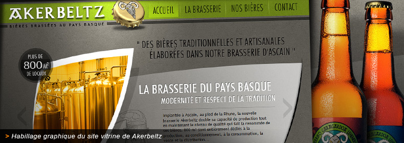 Habillage graphique du site internet des bières basques artisanales Akerbeltz