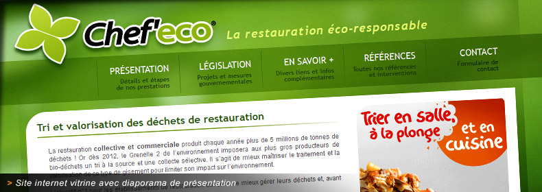 Habillage graphique du site internet de Chef'Eco