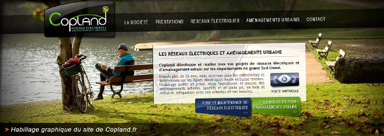 Habillage graphique du site internet de Copland.fr