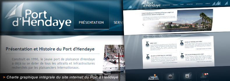 Habillage graphique du site internet du Port d'Hendaye