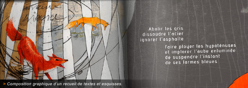 composition graphique du recueil de textes et esquisses