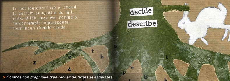 composition graphique du recueil de textes et esquisses