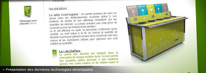 Habillage graphique du site internet de Chef'Eco