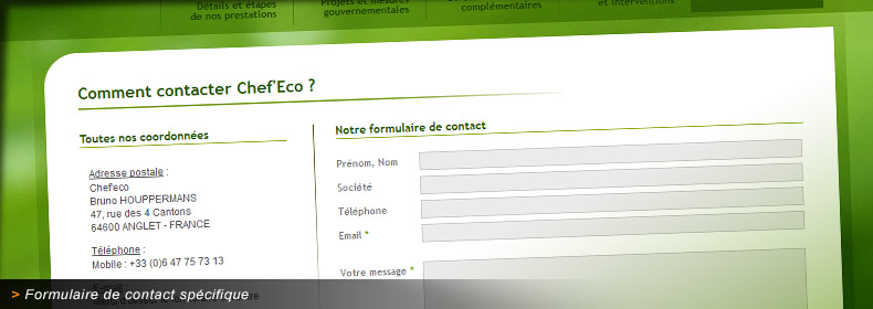 Habillage graphique du site internet de Chef'Eco