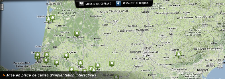 Pictogrammes et scénario de navigation du site de Copland.fr