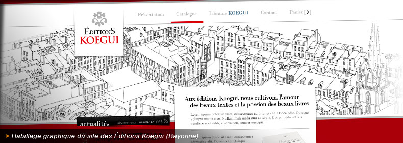 Habillage graphique du site internet des éditions Koegui