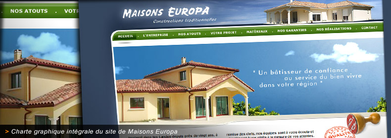 Habillage graphique du site internet des Maisons Europa