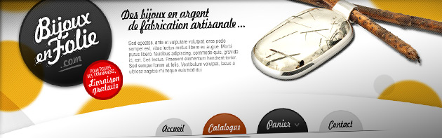 Bijoux en Folie - Habillage graphique de la boutique en ligne des bijoux en argent de fabrication artisanale Bijoux en Folie 