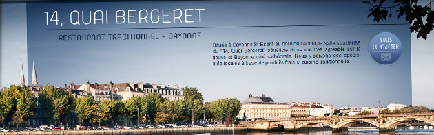 14, Quai Bergeret - Habillage graphique du site du restaurant à Bayonne, le 14, quai Bergeret